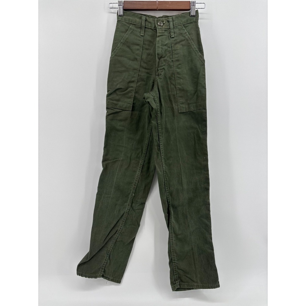 Vintage Utility Cargo Pants Womens Olive Green US Army Fatigue Straight Leg